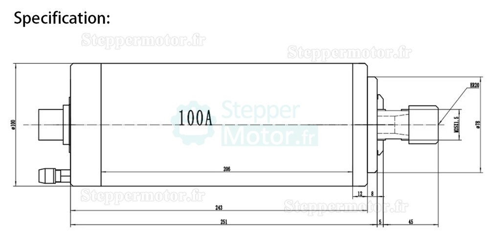 Moteur de broche CNC refroidi par eau JGD-100A-3.0KW 110V/220V/380V 3kW 24000tr/min Pince ER20 400Hz
